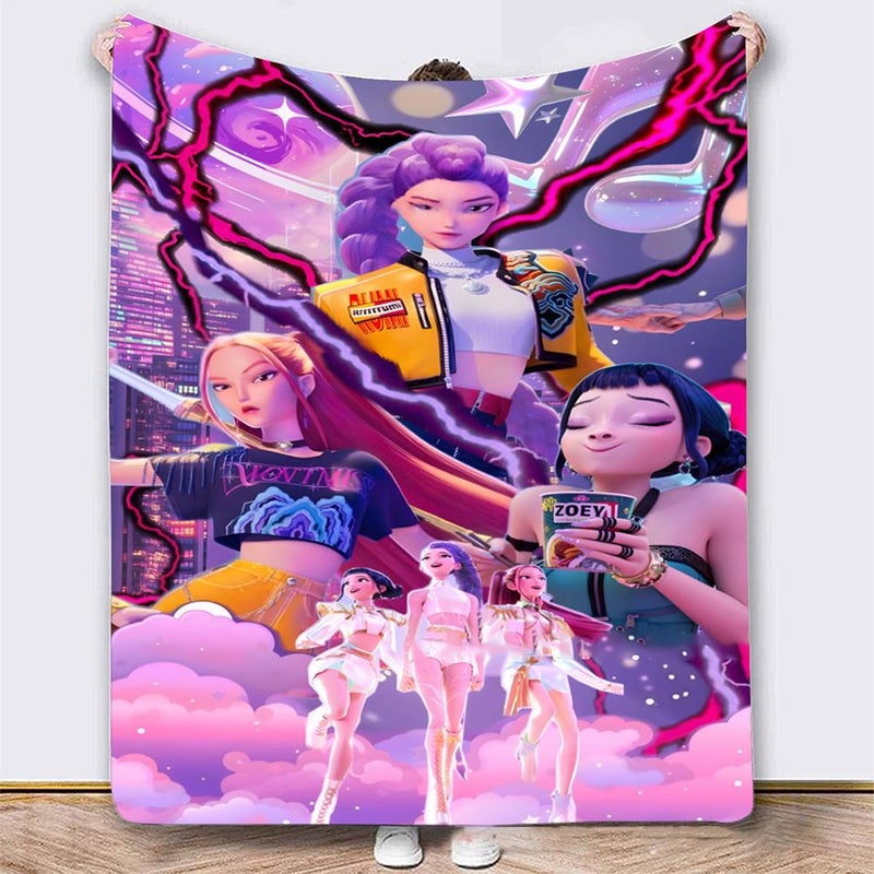 Demon Hunter Girls Series Flannel Blankets - Labeling Available
